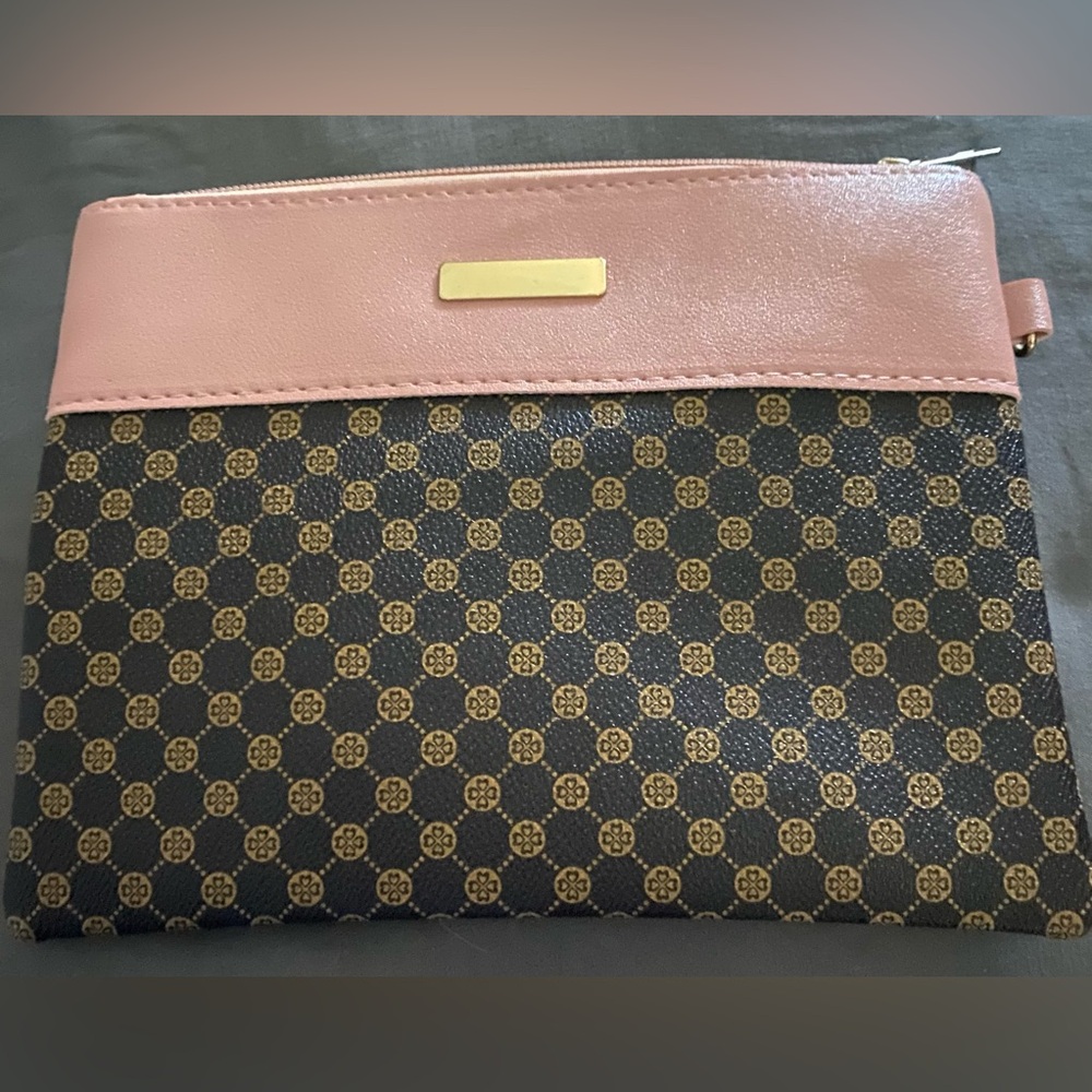 Stylish Pink and Brown Wristlet